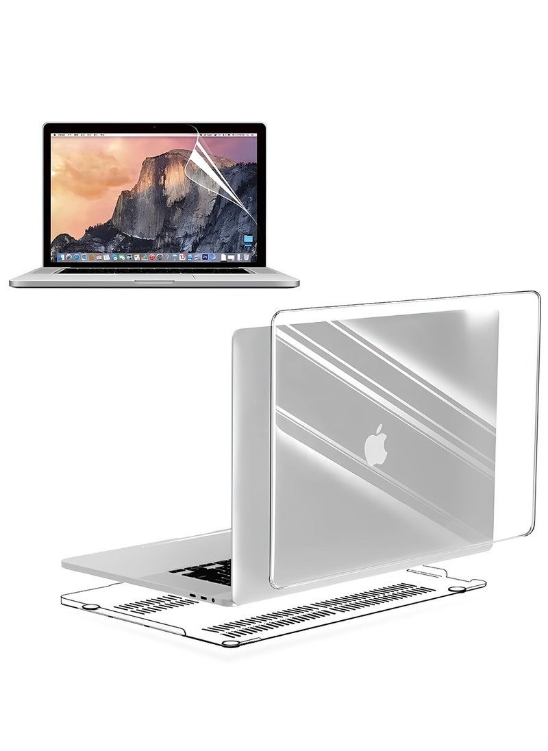 AMROAH - MacBook Air 13.6 inch Case Hardshell & PTE Screen Protector, Hard Shell Protective Laptop Cover Case Compatible for Mac Book Air 13 M2 A2681 with Touch ID M3 A3113 2024 2023 2022 Release - Image 1