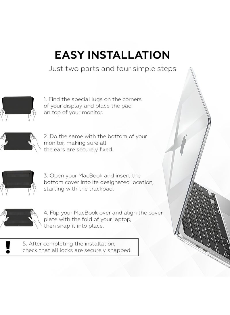 AMROAH - MacBook Air 13.6 inch Case Hardshell & PTE Screen Protector, Hard Shell Protective Laptop Cover Case Compatible for Mac Book Air 13 M2 A2681 with Touch ID M3 A3113 2024 2023 2022 Release - Image 1