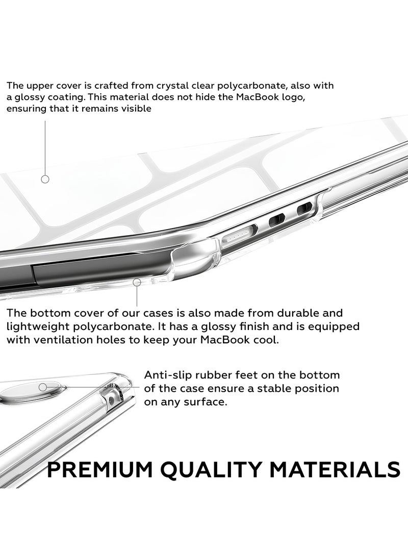 AMROAH - MacBook Air 13.6 inch Case Hardshell & PTE Screen Protector, Hard Shell Protective Laptop Cover Case Compatible for Mac Book Air 13 M2 A2681 with Touch ID M3 A3113 2024 2023 2022 Release - Image 1