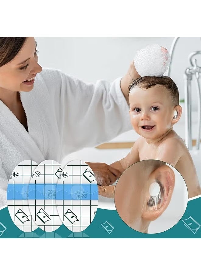 80pcs Baby Waterproof Ear Stickers with Absorbent Cotton, Baby Shower Ear Covers, Newborn Ear Protector for Bathing Swimming Showering Surfing Snorkeling and Other Water Sports - Image 2