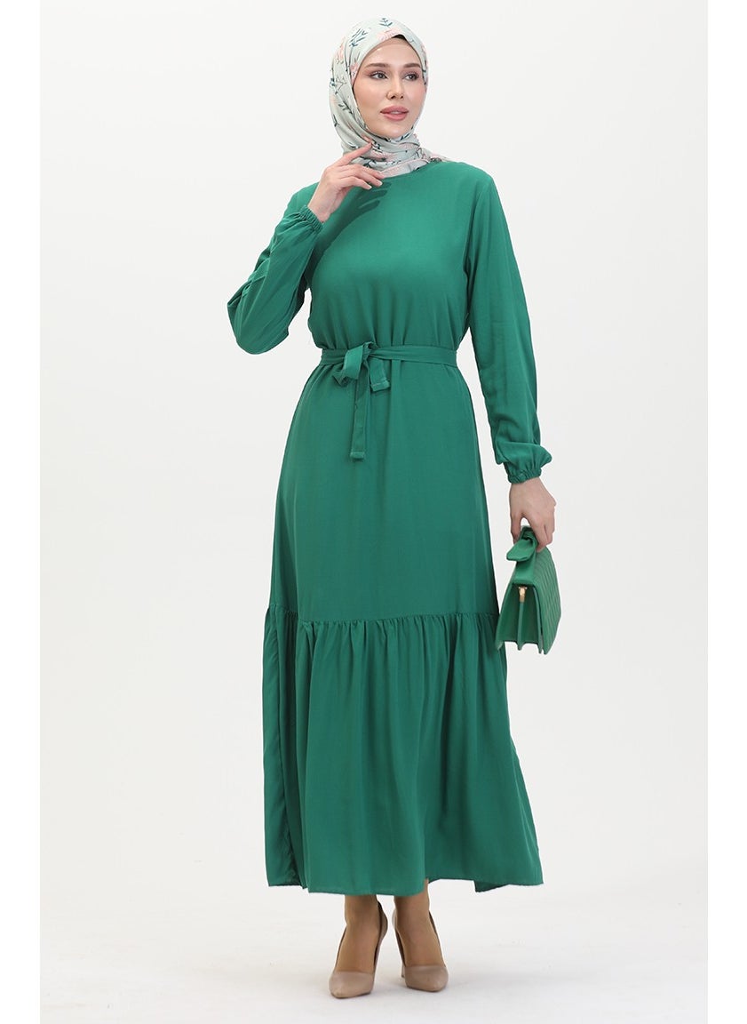 Sefa Merve - Belted Dress 0512-01 Emerald Green - Image 1