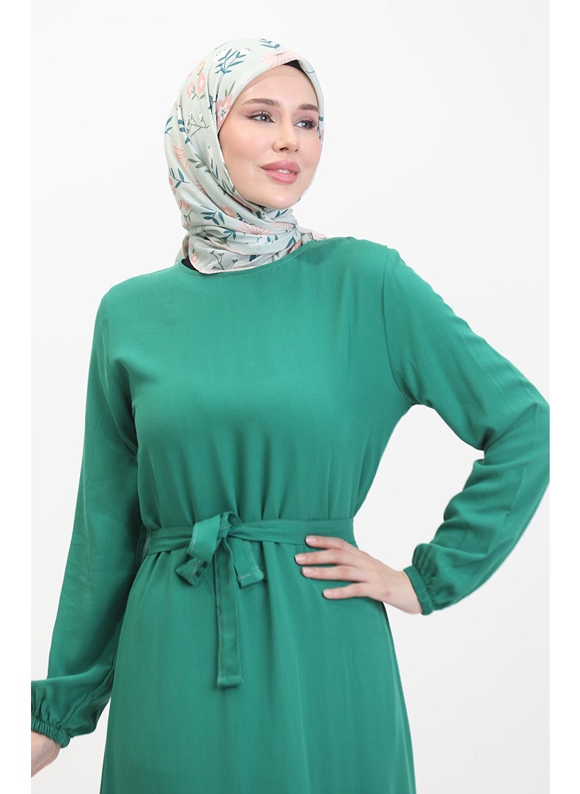 Sefa Merve - Belted Dress 0512-01 Emerald Green - Image 1