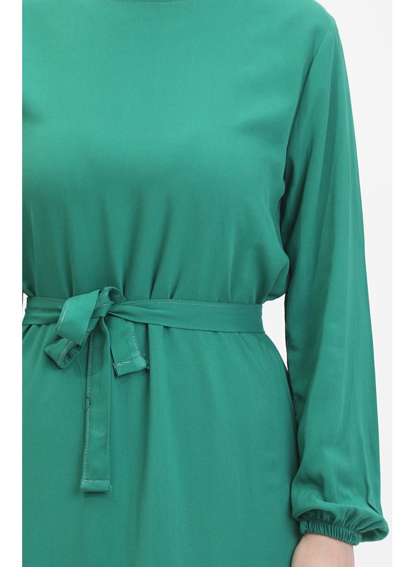 Sefa Merve - Belted Dress 0512-01 Emerald Green - Image 1