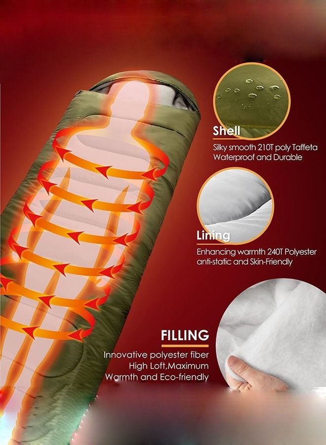 Arabest Single Sleeping Bag - Lightweight Waterproof Adult and Kids Camping Sleeping Bag with Compression Bag, 1 Small Sleeping Pillow, Backpacking Sleeping Bag for Outdoor Camping, Hiking and TravelSingle Sleeping Bag - Lightweight Waterproof Adult and Kids Camping Sleeping Bag with Compression Bag, 1 Small Sleeping Pillow, Backpacking Sleeping Bag for Outdoor Camping, Hiking and Travel - Image 3