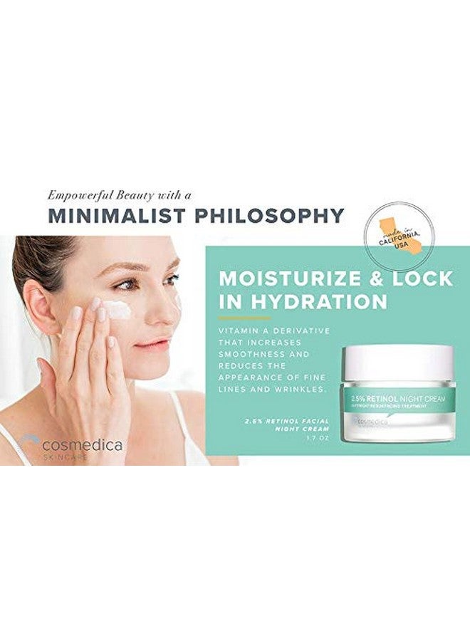 Cosmedica Skincare Retinol Night Cream - Daily Moisturizing Facial Lotion Night Cream. The best Retinol Cream with Vit A and Hyaluronic Acid to target skin concerns from Acne to Wrinkles (1.7oz) - Image 2