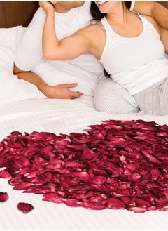 Qfeley Dried Rose Petals, Real Red Rose Petals 150g Dry Rose Petals for Bath Foot Bath Shower Arts Crafts Wedding DIY Accessories