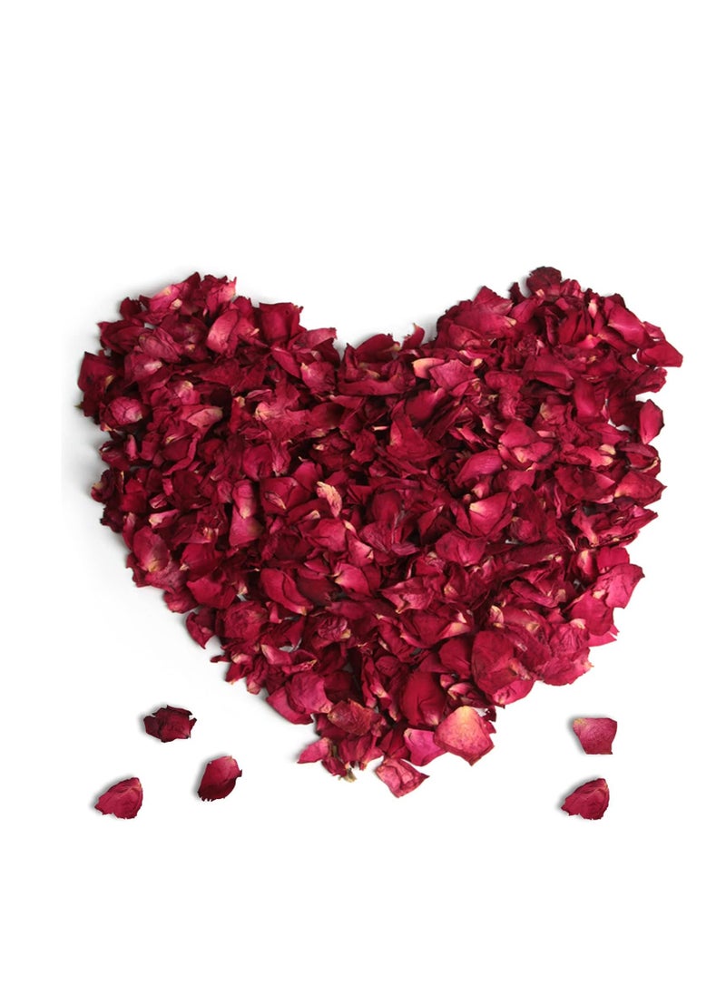 Generic - Qfeley Dried Rose Petals, Real Red Rose Petals 150g Dry Rose Petals for Bath Foot Bath Shower Arts Crafts Wedding DIY Accessories - Image 1
