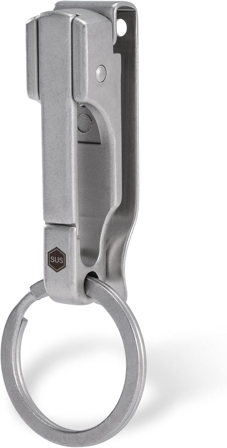 KeyUnity KS02 EDC Belt Keychain Clip Quick Release - Stainless Steel Duty Key Ring Holder - Image 1
