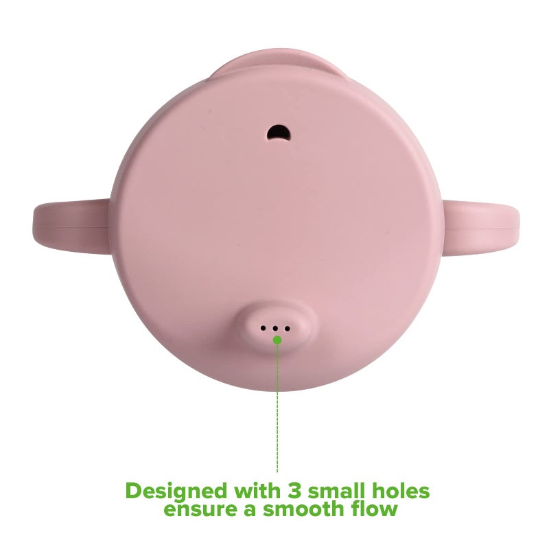 haakaa Silicone Sip-N-Snack Cup, Toddlers Sippy Cup&Snack Container 2-in-1, BPA Free Training Cup for Baby 6 Month+, 8 Oz (Blush) - Image 3