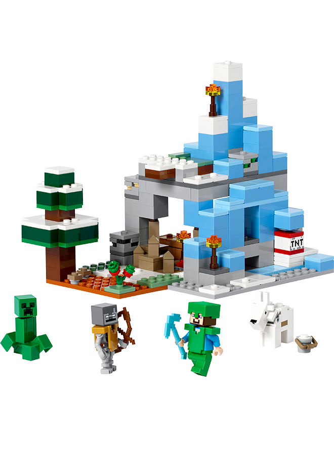 ليغو Minecraft The Frozen Peaks 21243 Building Toy Set; Fun In The Mountain Caves And Spikes Of The Game’S Icy Biome; Includes Steve And A Creeper, Plus Authentic Accessories; Gift For Kids Aged 8+ (304 Pieces)
