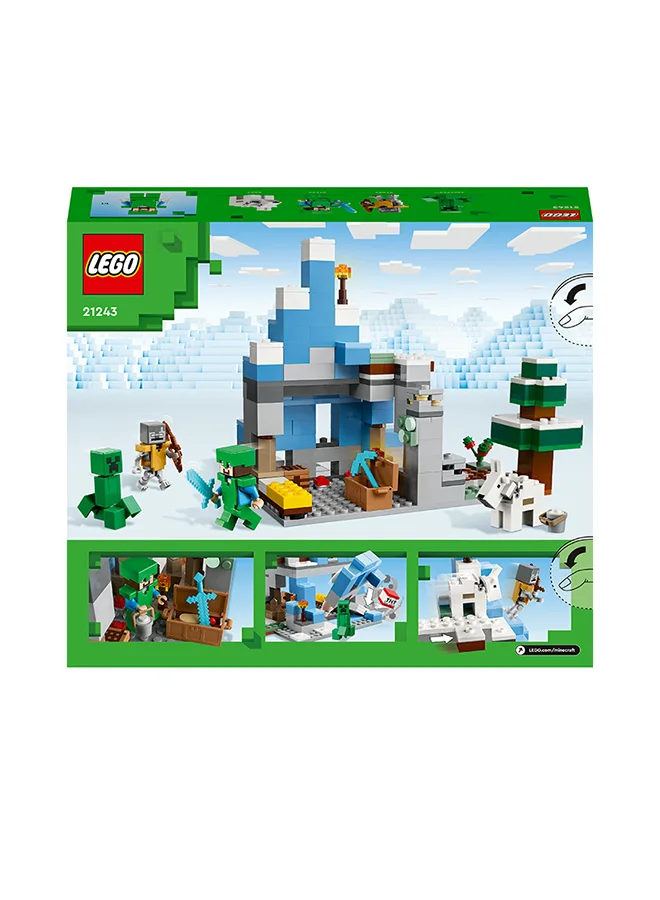 ليغو Minecraft The Frozen Peaks 21243 Building Toy Set; Fun In The Mountain Caves And Spikes Of The Game’S Icy Biome; Includes Steve And A Creeper, Plus Authentic Accessories; Gift For Kids Aged 8+ (304 Pieces)