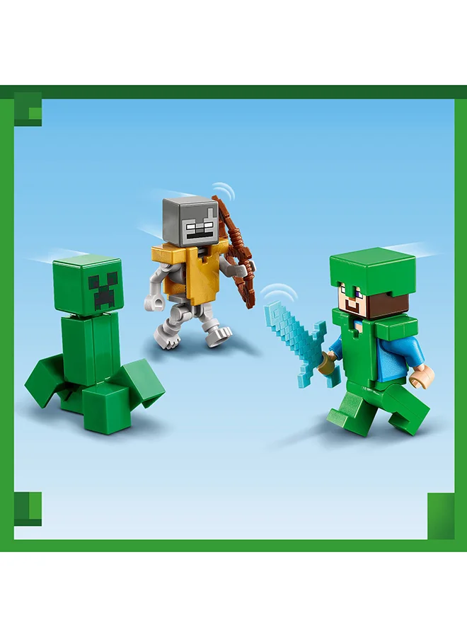 ليغو Minecraft The Frozen Peaks 21243 Building Toy Set; Fun In The Mountain Caves And Spikes Of The Game’S Icy Biome; Includes Steve And A Creeper, Plus Authentic Accessories; Gift For Kids Aged 8+ (304 Pieces)
