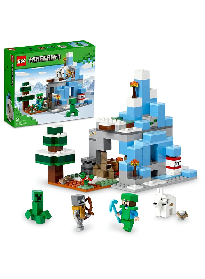 ليغو Minecraft The Frozen Peaks 21243 Building Toy Set; Fun In The Mountain Caves And Spikes Of The Game’S Icy Biome; Includes Steve And A Creeper, Plus Authentic Accessories; Gift For Kids Aged 8+ (304 Pieces)