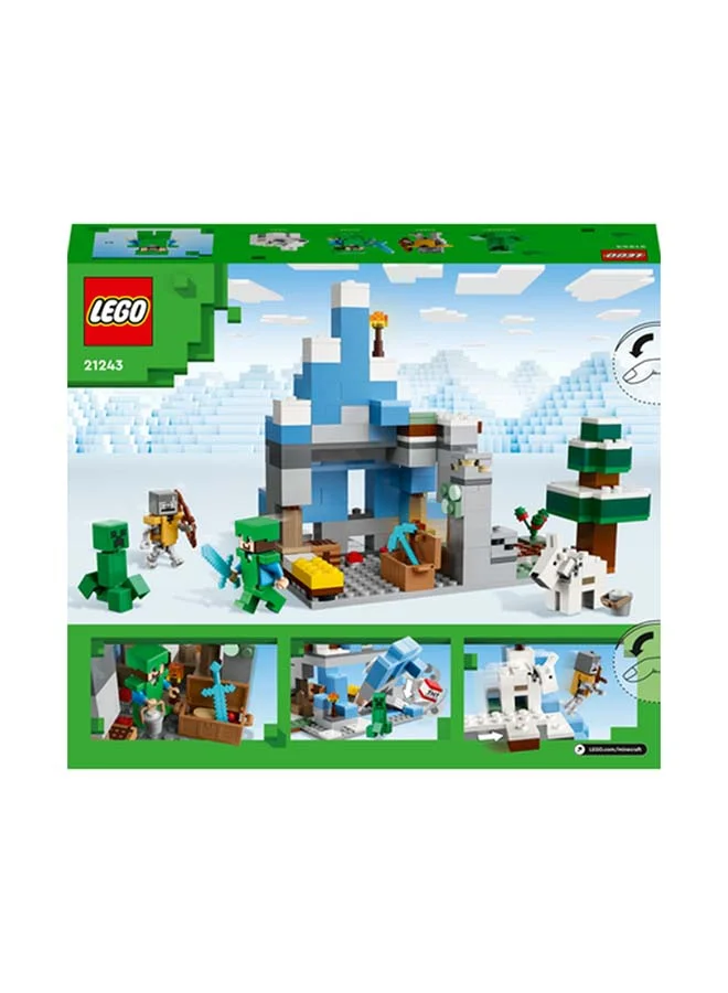 ليغو Minecraft The Frozen Peaks 21243 Building Toy Set; Fun In The Mountain Caves And Spikes Of The Game’S Icy Biome; Includes Steve And A Creeper, Plus Authentic Accessories; Gift For Kids Aged 8+ (304 Pieces)