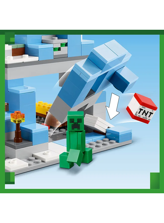 ليغو Minecraft The Frozen Peaks 21243 Building Toy Set; Fun In The Mountain Caves And Spikes Of The Game’S Icy Biome; Includes Steve And A Creeper, Plus Authentic Accessories; Gift For Kids Aged 8+ (304 Pieces)