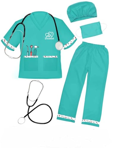 ANPHILE Dentist Costume for Kids Kids Doctor Costume Play Set Halloween Dress Up Costumes for Boys Girls - Image 1