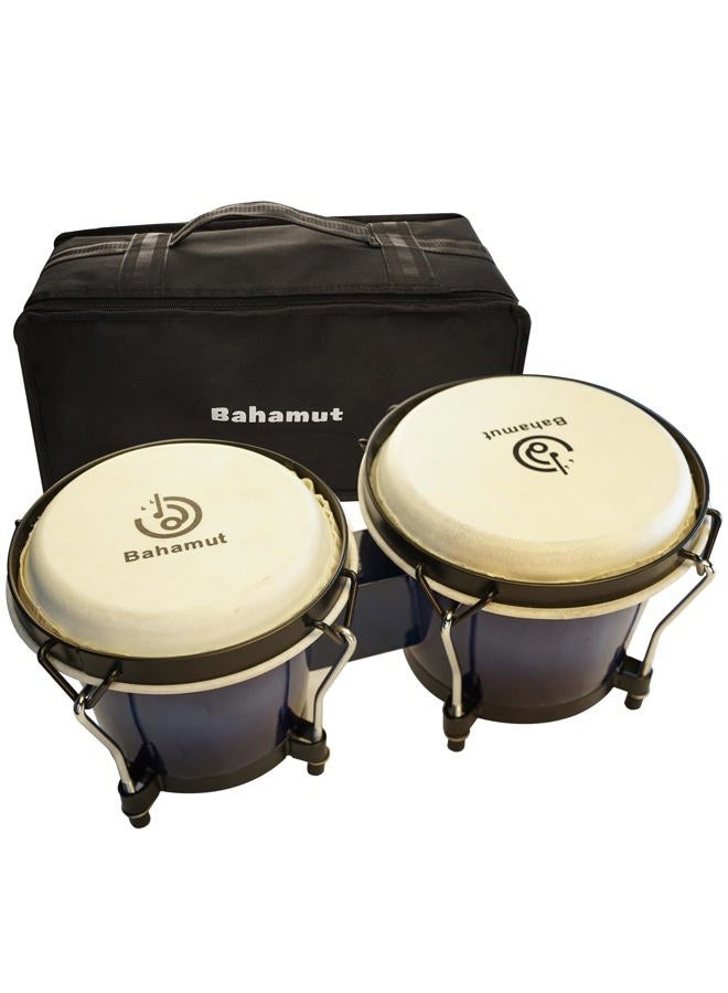 BAHAMUT Bongo Drum Set, 6"+7" Wooden Bongos for Adults & Kids Beginners, Ideal Percussion for Education and Practice, Comes with Tuning Wrench & Waterproof Bag - Image 1