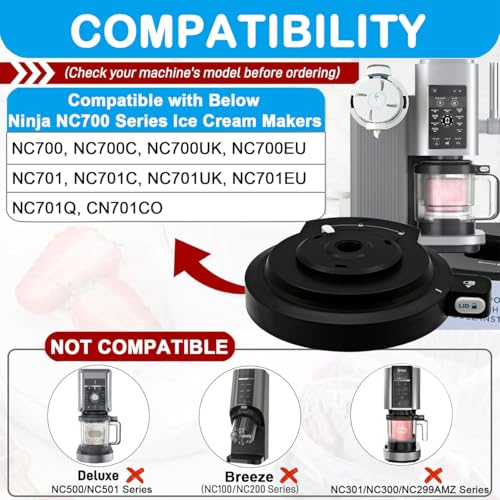 Kaluly Outer Bowl Lid Replacement Compatible with Ninja Swirl by CREAMi Ice Cream and Soft Serve Maker NC701 NC700 Series, Reusable Outer Lid for Ninja Swirl Replacement Parts Accessories, BPA-Free - Image 2