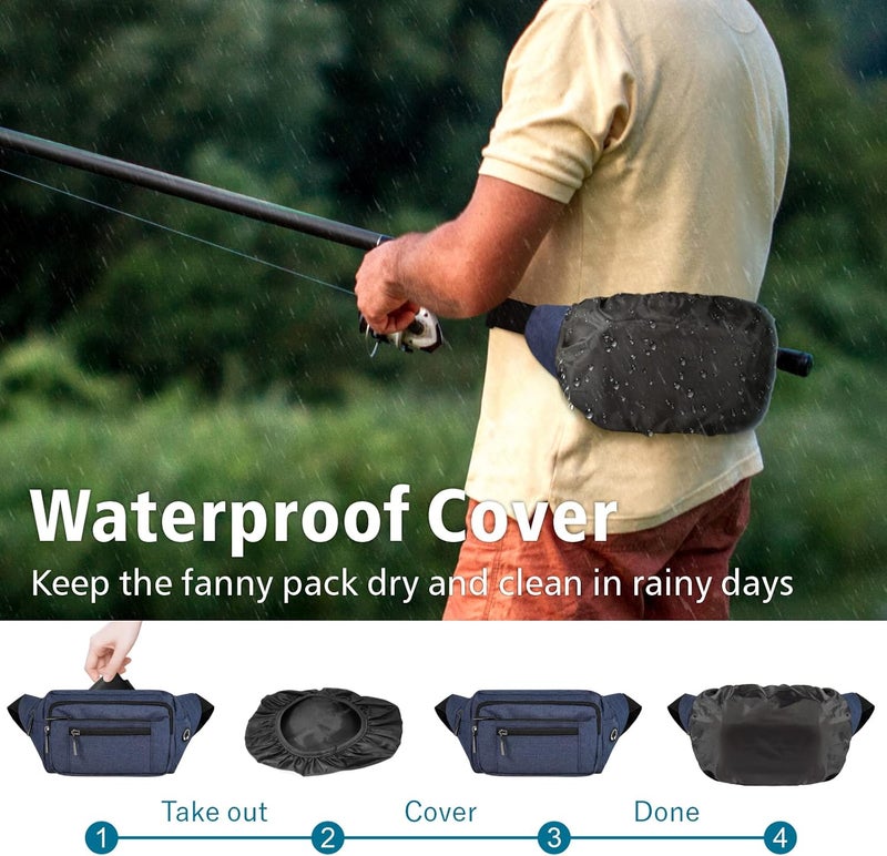 Packism Fanny Pack for Women Men - Fanny Packs for Women Cross Body Everywhere Belt Bag Bum Bag with 6 Zipper Pockets Plus Size & Adjustable Strap for Traveling Cycling Running Hiking - Image 5