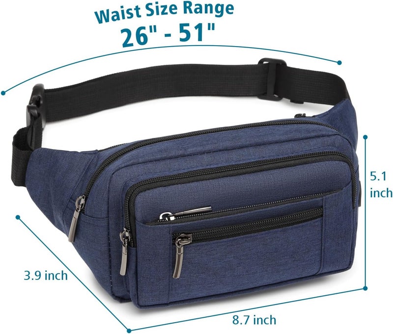 Packism Fanny Pack for Women Men - Fanny Packs for Women Cross Body Everywhere Belt Bag Bum Bag with 6 Zipper Pockets Plus Size & Adjustable Strap for Traveling Cycling Running Hiking - Image 3