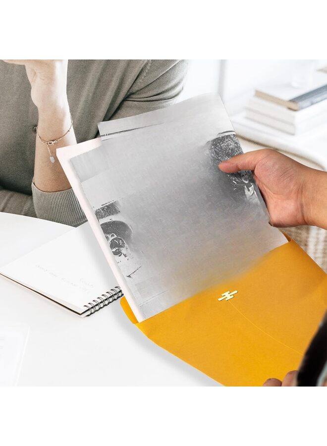 100 قطعة من مظاريف مشبك كتالوج بني كرافت كبير الحجم مع مشبك إغلاق وختم لاصق للأعمال التجارية والقانونية والمكتب والمنزل والمدرسة، مقاس 9 × 12 - Image 5