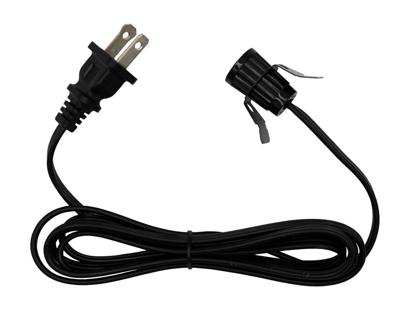 Creative Hobbies 7110K Black Single Light Replacement Clip in Lamp Cord for Christmas Village House Pumpkin Lights Small Objects Pack of 1