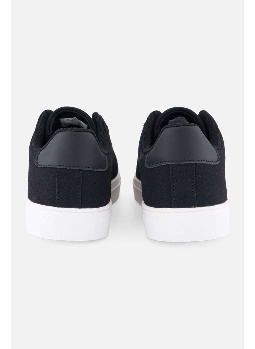 Algspar Men  Brand Logo Lace Up Casual Shoes, Black  - Image 3