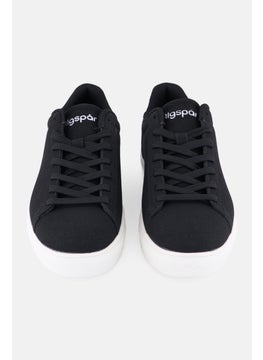 Algspar Men  Brand Logo Lace Up Casual Shoes, Black  - Image 2