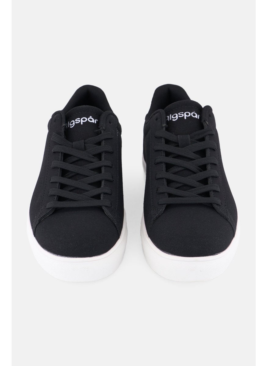 Algspar Men  Brand Logo Lace Up Casual Shoes, Black  - Image 2