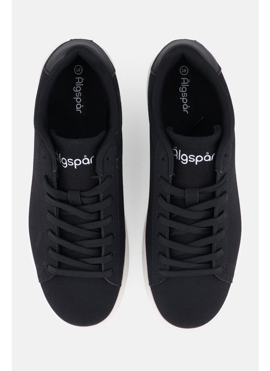 Algspar Men  Brand Logo Lace Up Casual Shoes, Black  - Image 4