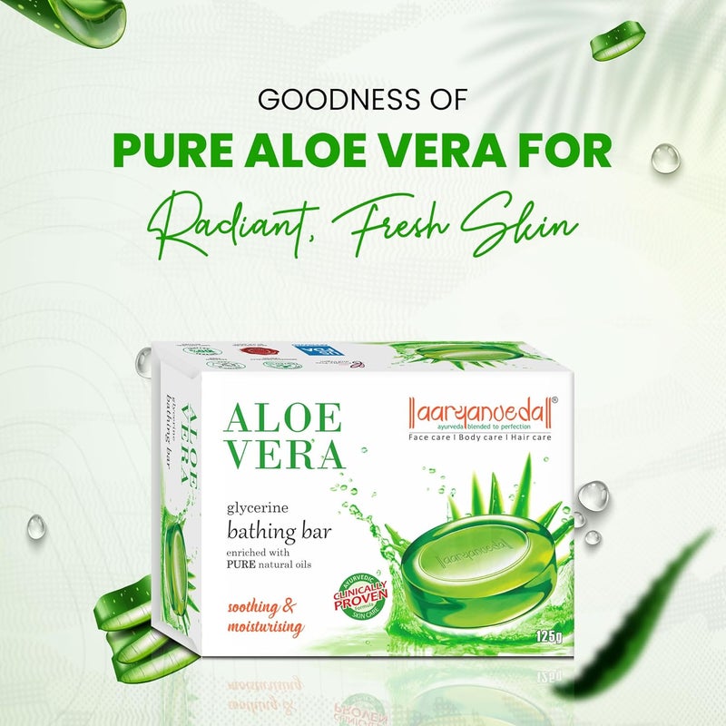 Aryanveda Aryanveda Aloe Vera Glycerine Bathing Bar  Hydrating Nourishing Soothing  Moisturizing Body Soap with Natural Oils for Soft  Glowing Skin All Skin Types  125g Pack of 2  - Image 2
