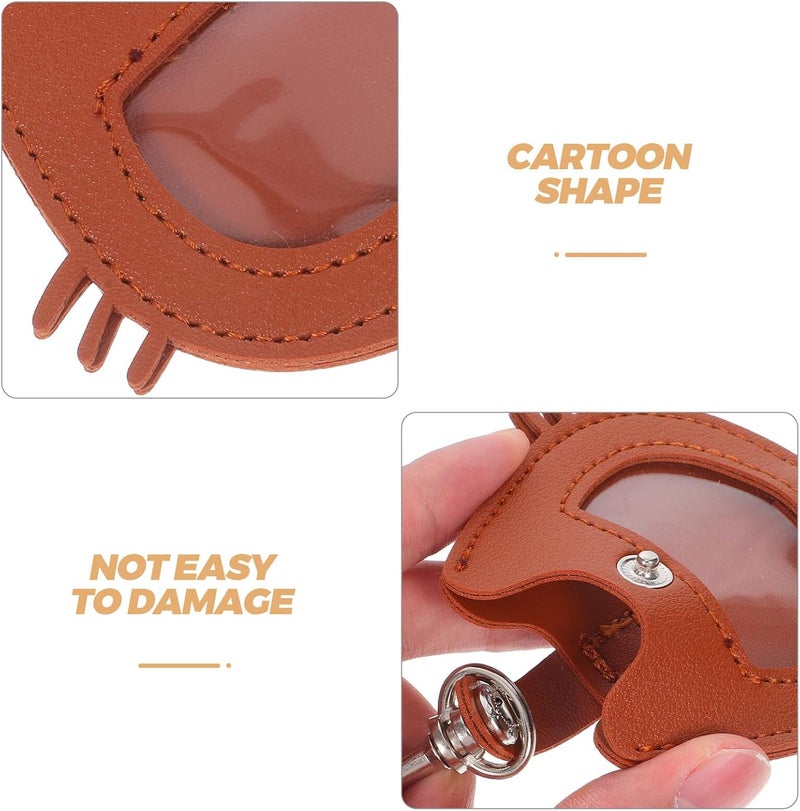 Dog Hair Storage Keychain with Pu Leather Memorial Box, Commemorative Pet Remembrance Ornament for Dog Owners, Light Tan Paw Charm Accessory for Keepsake - Image 3