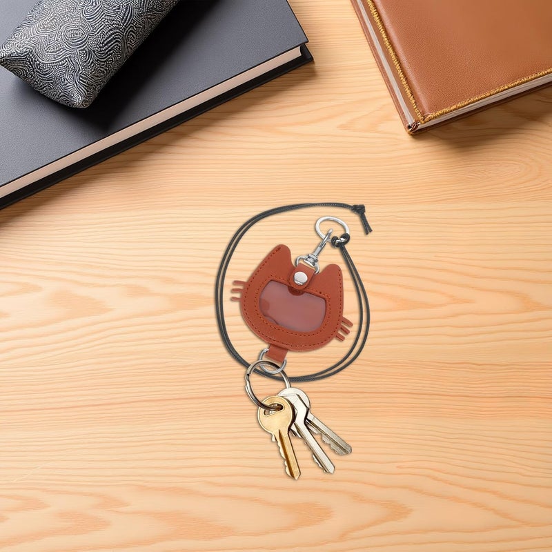 Dog Hair Storage Keychain with Pu Leather Memorial Box, Commemorative Pet Remembrance Ornament for Dog Owners, Light Tan Paw Charm Accessory for Keepsake - Image 5