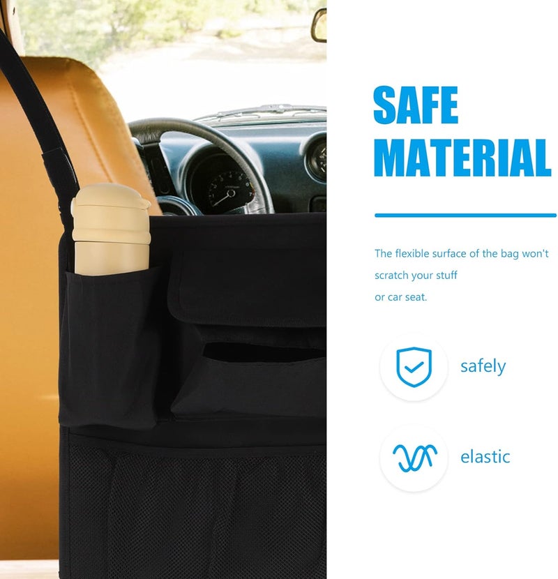 FAVOMOTO 1pc Car Backseat Storage Organizer Automobile Seat Back Bag Beverage Holders Mesh Design Easy Installation for Travel and Everyday Use - Image 5