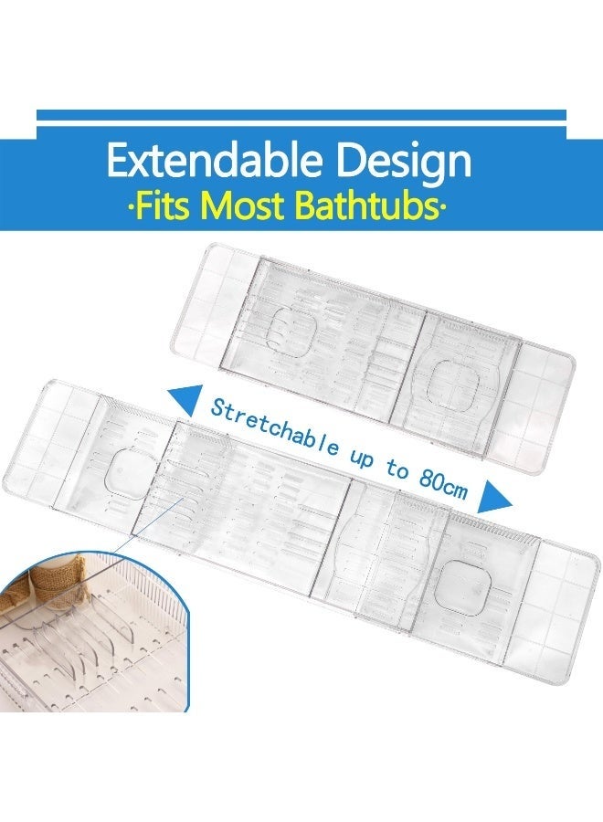 Arabest Expandable Acrylic Bathtub Tray for Tub, Bath Caddy Tray Table for Bathtub, Adjustable from 22 to 31.8 inch, Bathtub Rack fits Most Bathtubs and Bathroom Decor, Bath Tub Shelf Accessories for Women - Image 5