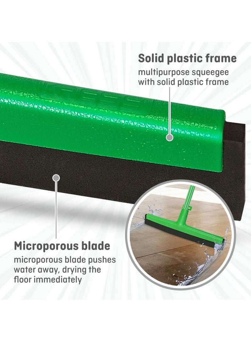 ON MART Long Handle Floor Wiper with Handle High Efficiency, Durable Foam Floor Squeegee Cleaner 42 cm Long Stick | Rubber Mop | Floor Brush | Kitchen| Garden| Wiper Bathroom Floor | Household  Office All-Purpose - Image 2