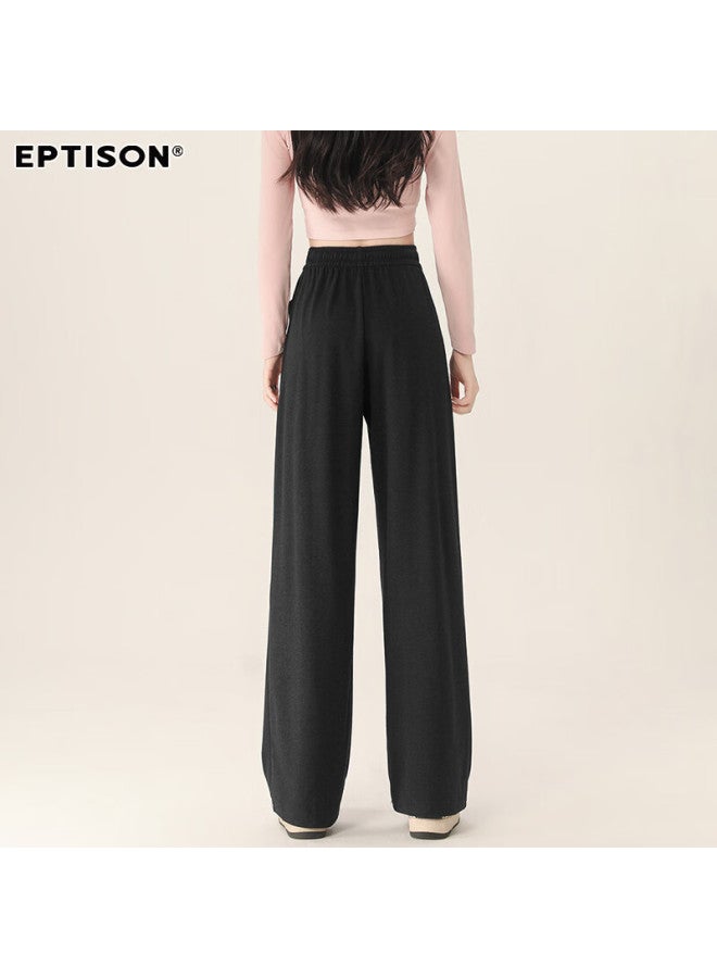 EPTISON Yipintiancheng [glutinous Rice Wide-leg Pants]  Spring And Summer Style, Slimming, Draping, Loose-fitting, Comfortable, Lazy Knitted Casual Pants For Wome - Image 3