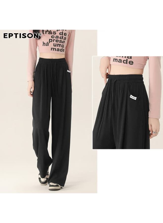 EPTISON Yipintiancheng [glutinous Rice Wide-leg Pants]  Spring And Summer Style, Slimming, Draping, Loose-fitting, Comfortable, Lazy Knitted Casual Pants For Wome - Image 5