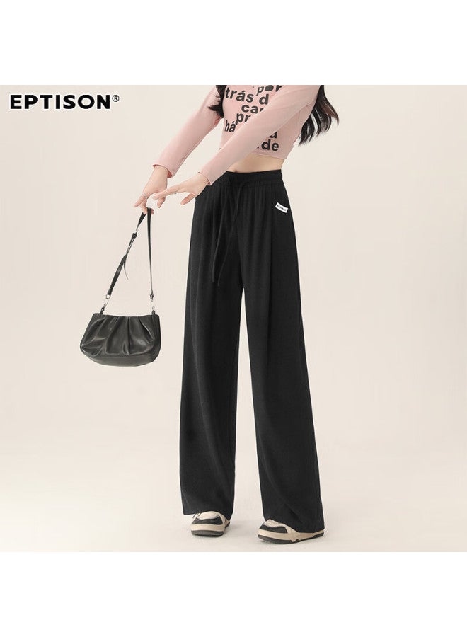 EPTISON Yipintiancheng [glutinous Rice Wide-leg Pants]  Spring And Summer Style, Slimming, Draping, Loose-fitting, Comfortable, Lazy Knitted Casual Pants For Wome - Image 1