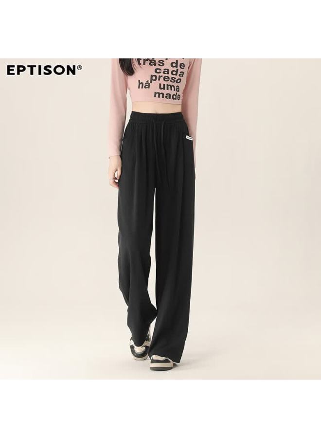 EPTISON Yipintiancheng [glutinous Rice Wide-leg Pants]  Spring And Summer Style, Slimming, Draping, Loose-fitting, Comfortable, Lazy Knitted Casual Pants For Wome - Image 4