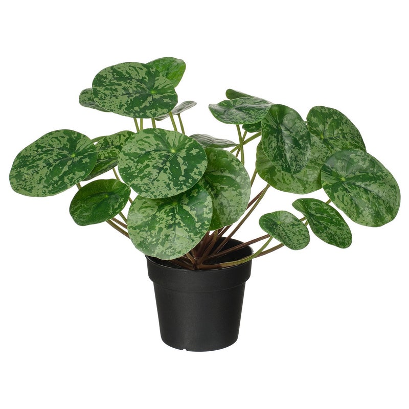 FEJKA Artificial Potted Pilea Plant, Green, 9 cm Pot - Image 1