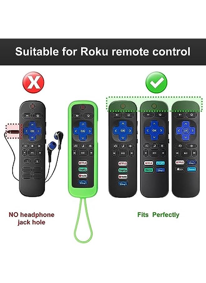HuHa - (Pack of 2) Remote Control Cover for Roku-Remote, Remote Case for All Roku TV Remote/TCL Roku TV Remote Silicone Protective Sleeve Skin Glow in The Dark(Green/Blue) - Image 1