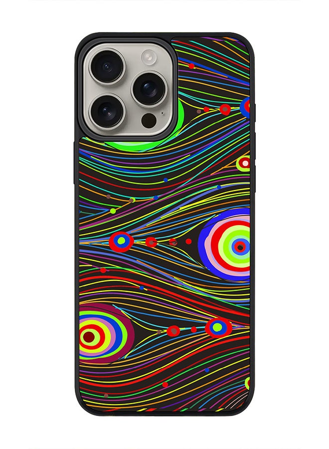 Stylizedd For iPhone 16 Pro Max Case [Compatible with MagSafe] Slim Magnetic cover Phone Case iPhone 16 Pro Max -Peacock Eyes - Image 1