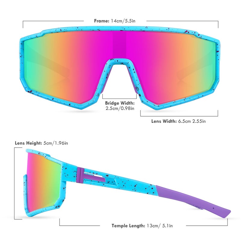 Derowern Youth Baseball Sunglasses, Kids Polarized Sports Sun glasses, Lightweight TR90 Frame UV400 Protection Outdoor Glasses for Boys Girls Softball Cycling Golf - Image 2