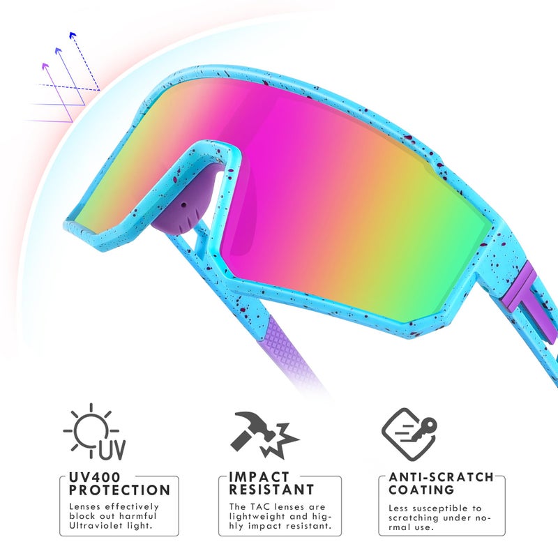 Derowern Youth Baseball Sunglasses, Kids Polarized Sports Sun glasses, Lightweight TR90 Frame UV400 Protection Outdoor Glasses for Boys Girls Softball Cycling Golf - Image 3