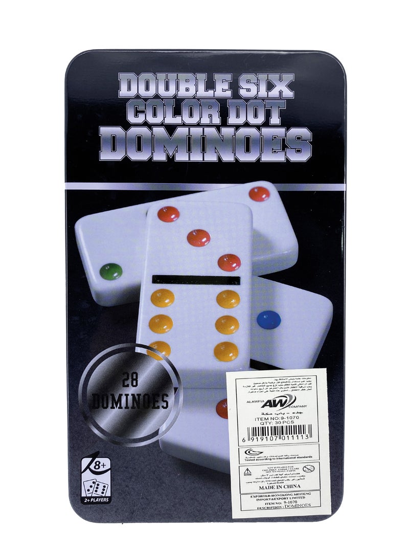 Double Dot Domino Game with 28 Pieces Iron Box - Image 4