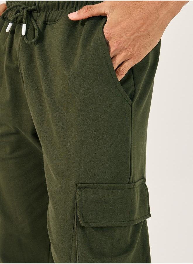 Styli Styli Relaxed Fit Cotton Terry Joggers with Cargo Pockets  - Image 3