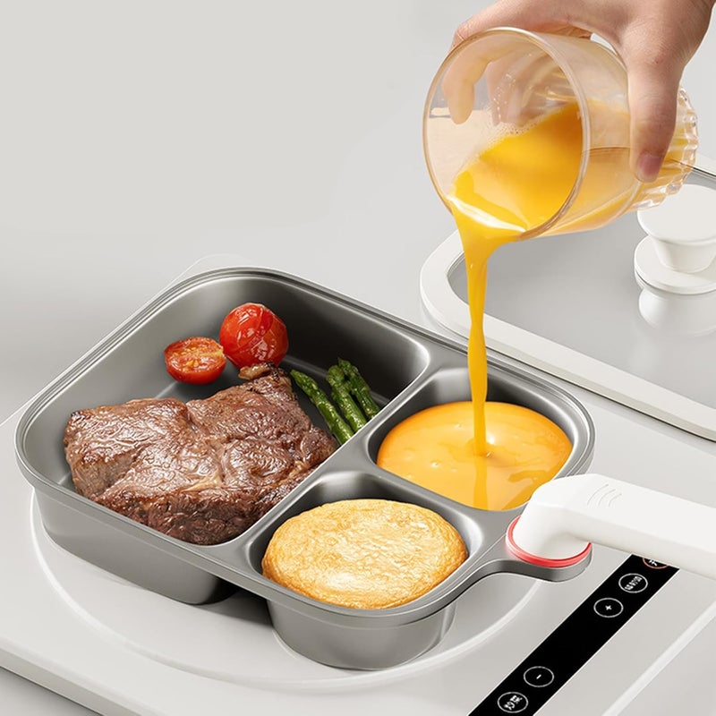 Multi Functional Breakfast Pan for Eggs Burgers and Bacons Aluminum Alloy Nonstick Frying Pan with Ergonomic Handle Multifunctional Cookware - Image 5
