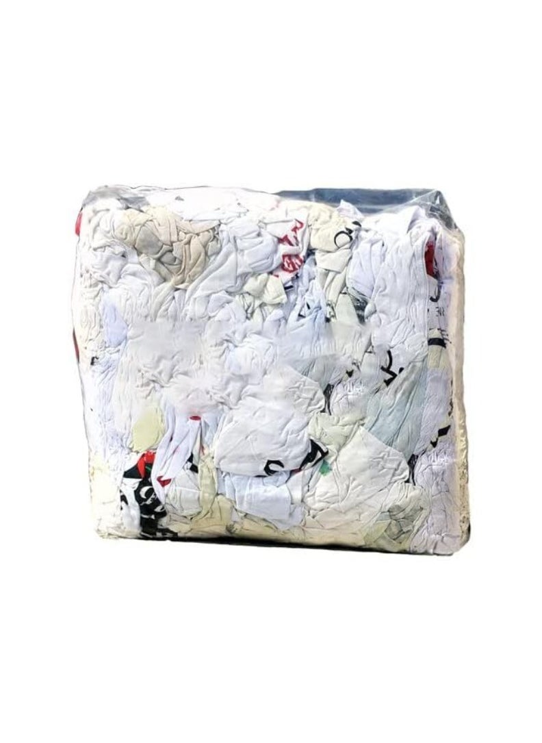 KNP - KNP 5KG Cotton Waste Rags in Mix White are versatile and highly absorbent, perfect for a variety of cleaning, wiping, and polishing tasks. - Image 1