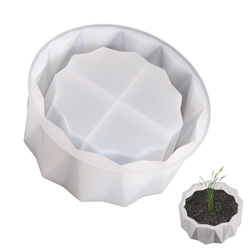 Silicone Planter Mold 59 for Succulent Pot Round Silicone Molds for Casting Resin Plaster Concrete Cement DIY Jewelry Makeup Storage Container Flower Cement Molds